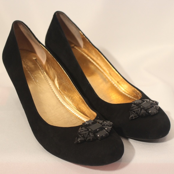 Black Suede Wedges - Picture 1 of 8